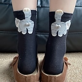 Недорогие домашние носки-забавные носки с мультяшными котами, детские носки средней длины, носки с милыми животными, женские носки