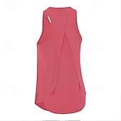 cheap Women's Shirt-Women's Solid Colored Tank Top Workout Tops Loose Fit Elastic Sweat-Wicking Breathable Tennis Pickleball Yoga Crew Neck Top Black White Yellow Tennis Clothing