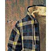 economico felpe 3d da uomo-Per uomo Felpa con cappuccio Felpa con cappuccio a zip intera Felpa con cappuccio e zip Felpa con cappuccio in pile Blu marino Con Cappuccio Plaid Con zip Tasca Sport &amp; Outdoor Casuale Quotidiano