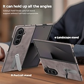 رخيصةأون جراب سامسونج-هاتف غطاء من أجل سامسونج جالاكسي Z فولد 7 زي فولد 6 Z Fold 5 Z Fold 4 غطاء خلفي حالة الامتزاز المغناطيسي مع حامل مغناطيس دعم الشحن اللاسلكي مكتب  /  الأعمال الكمبيوتر الشخصي جلد PU