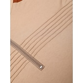 abordables camisetas basicas-Hombre Camiseta superior Manga Larga Cuello Mao Primavera &amp; Otoño Bloque de color Moda Design Básico Cerrar Plisado Vacaciones Calle Noche Azul Marino Camiseta superior para hombre