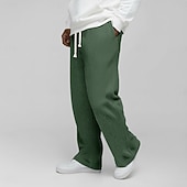 abordables Jambe Droite-Homme Gauffré Joggings Pantalons Pantalon décontracté Pantalons Amples Cordon de serrage Jambe Droite Couleur Unie Confort Longueur complète Occasionnel Quotidien Extérieur Vacances Mode Coupe Ample