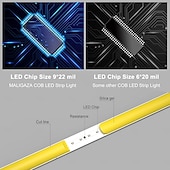 お買い得  ＬＥＤストリップライト-fcob cob ledストリップ 5mm幅 超狭幅 フレキシブル 高密度 均一光 16.4フィート DC24V 複数色あり CRI 90 調光可能 LEDリボン 家庭用室内装飾用 (コントローラーやアダプターは付属しません)