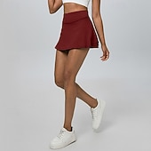 abordables Faldas y Skorts para Mujeres-Mujer Color sólido Falda casual Falda de tenis Pantalones cortos de tenis Falda con shorts 2 en 1 Secado rápido Elástico Transpirable Tenis De Deporte Corriendo Prendas de abajo Negro Blanco Rosa