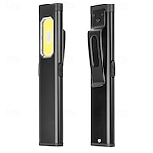 cheap Household Appliances-Rechargeable COB Work Light, Super Bright Magnetic LED Flashlight with Pocket Clip, USB-C, 5 Modes with Red &amp; Blue Strobe - Slim Inspection Light for Car Repair, Camping, and Emergency