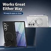 baratos Capa Samsung-telefone Capinha Para Samsung Galaxy Dobra Z 7 Dobra Z 6 Z Fold 5 Z Fold 4 Z Fold 3 Capa articulada Com Suporte e protetor de tela Proteção de corpo inteiro Retro PC Metal