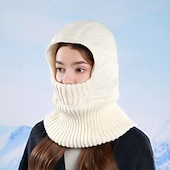 お買い得  温熱コレクション-3-in-1 ビーニーハット ネックウォーマー フェイスカバー 冬用 暖かい帽子 女性と男性用 アウトドア 寒冷地 フリース裏地 スキー サイクリング イヤーマフ キャップ 心地よいフルヘッドカバー