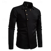 economico Costumi maschili degli anni '20-Anni Ruggenti Anni 1920 Retrò Vintage Blusa / Camicia Gangster Testimoni dello Sposo Slim Fit Costume Per uomo Mascherata Abbigliamento da sera Affari / Cerimonia / Matrimonio Addio al Nubilato Adulti