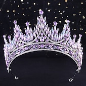 cheap Tiaras &amp; Crowns-Crown Tiaras Headdress Alloy Wedding Birthday Elegant Vintage With Rhinestone Crystal Headpiece Headwear