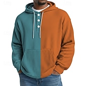 economico felpe con cappuccio da uomo di base-Per uomo Felpa con cappuccio Maglione Blu Verde chiaro Rosa Blu Reale Viola Con Cappuccio Blocco di colori Tasca Sport &amp; Outdoor Casuale Quotidiano Stampa 3D Streetwear Abbigliamento Sportivo Casual