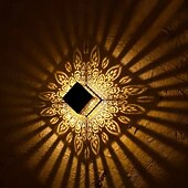 levne Venkovní nástěnná světla-2 ks solární čtvercové nástěnné světlo venkovní vodotěsné nádvoří světlo s dutou projekcí nástěnné světlo vánoční domov zahrada veranda balkon vnější stěna dekorace krajinářské světlo