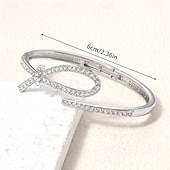 abordables Brazaletes-Zirconio Clásico Gypsophila Elegante Moda Personalizado De moda Cromo Pulsera pulsera Plata / Dorado Para Boda Fiesta Pedida Fiesta de baile