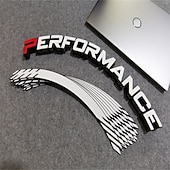 رخيصةأون أدوات حماية وتصميم هيكل السيارات-8 قطع/مجموعة ملصقات ديكور لإطارات السيارات ضبط السيارة ملصقات ثلاثية الأبعاد دائمة من مادة البولي فينيل كلوريد ملصقات حروف تسمية السيارات للأداء