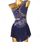 economico Abiti da Pattinaggio Artistico-Vestito da pattinaggio artistico Per donna Da ragazza Pattinaggio sul ghiaccio Vestiti Completi Bianco Blu marino scuro Rosso Floreale Scollatura posteriore Retato Elastene Elevata elasticità