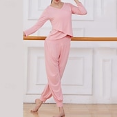 Χαμηλού Κόστους Σέτ και Ολόσωμα-Γυναικεία Μπλούζα γιόγκα Αθλητική κορυφή Συμπαγές Χρώμα Ρούχα σύνολα Φθινόπωρο Μαύρο Λευκό Μοντάλ Χορού Πιλάτες Γιόγκα Ψηλή Μέση Ελαφρύ Αναπνέει Μακρυμάνικο Αθλητισμός Ρούχα Γυμναστικής