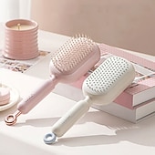 abordables Limpiando suministros-Peine de masaje con cojín retráctil, de diseño portátil para viajes. Cuenta con un anillo de tracción ergonómico, fácil de limpiar y masajeador con cojín de aire, ideal para desenredar cabello grueso