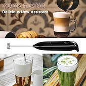 abordables appareils électroménagers-Mousseur à lait électrique portable rechargeable, 3 têtes, 3 vitesses, en acier inoxydable, avec affichage numérique LED, idéal pour le café au lait, les lattes, les cappuccinos et les matchas.