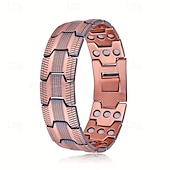 billiga Hemutrustning-herrmagnetiskt armband - tre rader stark magnet - justerbart magnetiskt pärlarmband, elegant smycke i legering som present till pappa, mamma, jul, födelsedag, flera färger, herrmagnetiskt armband