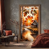 ieftine Bannere pentru garaj și ușă-Halloween Afișe Capacul ușii Bannere în aer liber Peisaj de toamnă Drăguţ #D Petrecere Cămin Cameră pentru adolescenți Cămin universitar Dormitor de fraternitate în peștera bărbaților pentru băieți