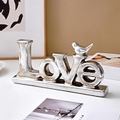 cheap Valentine's Day-Valentine's Day Decoration LOVE Letter Ornaments Decorative Handicrafts Made of Resin Material With Gold and Silver Foil Decoration on The Surface