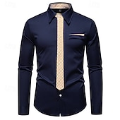 baratos Fantasias masculinas dos anos 1920-Loucos anos 20 Anos 20 Retro Vintage Blusa / Camisa Mafioso Padrinho Corte Justo Fantasia Homens Baile de Máscaras Traje de festa para noite Negócio / Cerimônia / Casamento Festa de Solteira Adulto