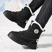 preiswerte Winter- und Schneestiefel-Schwarze, wasserdichte Herren-Winterstiefel mit Fellfutter und griffiger Sohle – strapazierfähiges und isoliertes Schuhwerk für Schnee, Wanderungen und Winterabenteuer