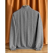 abordables Sweat-shirts basiques-Homme Sweat-shirt Pull Sweat-shirt quart de fermeture éclair Noir Blanche bleu marine Kaki Gris Demi-zip Uni Jacquard Sport &amp; Loisir Occasionnel Quotidien Streetwear Basique Occasionnel Automne Hiver