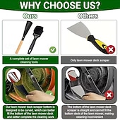 olcso fűtés és hűtés-2 részes fűnyíró kasza tisztítókefe készlet - strapabíró fémszerkezet, ergonomikus fogantyú és tartós sörték a hatékony tisztításért, továbbfejlesztett kialakítás a fűnyíró karbantartásához