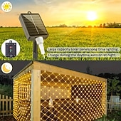 preiswerte Solar-Außenleuchten-Außen solar Netzlichter verbindbare wasserdichte Lichterkette klarer Draht mit 8 Modi zeitgesteuerte Fernbedienung Innenhof Garten Rasen Party Hochzeit Feiertagsbaum Dekorationslichter Requisiten