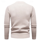 Недорогие мужской пуловер-свитер-Муж. Пуловер Свитер Вязаный свитер Рельефный узор Вязать Обычные топы Трикотаж Геометрический принт Вырез под горло Мода Классический Отпуск На каждый день Одежда Наступила зима Синий Винный L XL 2XL