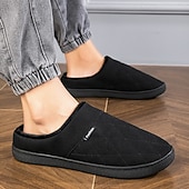 economico Ciabatte e infradito da uomo-Per uomo Pantofole &amp; Infradito Pantofole di peluche Foderato in pile Camminata Casual Quotidiano Pelle sintetica Caldo Confortevole Mocassino Nero Blu Inverno