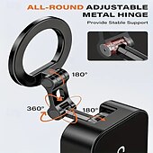 رخيصةأون حامل هاتف-حامل هاتف مغناطيسي 3 في 1 للاستخدام في صالة الألعاب الرياضية، مغناطيسات قوية تلتصق بالأسطح المعدنية، حامل هاتف محمول للصالات الرياضية/السفر