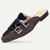 Χαμηλού Κόστους Δερμάτινα Loafers Premium-Ανδρικά μαύρα μοκασίνια mule από τεχνητό δέρμα – μοντέρνα slip-on για μοντέρνο στυλ και ευελιξία