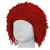 Недорогие Карнавальные парики-Карнавальный парик 2026 Красный Черный Белый Прямой Короткие Синтетический фестивальный парик Вторник на масляной неделе Парад Волосы для косплей-костюма для Мужчины