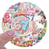preiswerte Wand-Sticker-53 Stück Aufkleber mit 67 nummerierten Motiven, lustige Aufkleber mit Pop-Sprüchen, perfekt zum Dekorieren von Handy, Wasserflaschen, Scrapbooks, Tagebüchern, Autos, Laptops und Fahrrädern.