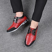 economico Scarpe casual degli uomini-scarpe slip-on trapuntate rosse e nere da uomo con lacci elastici - calzature casual alla moda per le uscite del fine settimana