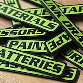 halpa Kodin tarvikkeet-12 kappaleen pakkaus magneettisia työkalupakkietikettejä, 3D-tulostettuja työkalupakkietikettejä, yleisiä työkalupakkien järjestelytarvikkeita, uudelleenkäytettäviä etikettejä teräksisille