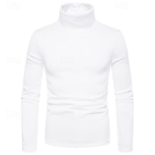 tanie sweter męski sweter-Męskie Sweter Sweter sweter Prążkowany Robić na drutach Zwykłe topy Dzianiny Dopasowany krój Równina Golf Dzianina Nowoczesny Codzienny Dzienne zużycie Odzież Jesień i zima Wino Czarny S M L