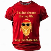 baratos Camisetas engraçadas para homens-Camiseta engraçada &quot;Nug Life&quot;, camiseta &quot;Eu não escolhi a vida de nugget&quot;, camiseta com estampa de nugget de rapper descolado, presente com humor gastronômico para homens, camiseta paródia para