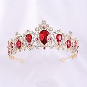 halpa Tiaroita ja kruunuja-Crown Tiaras Pään koriste Metalliseos Häät Syntymäpäivä Tyylikäs Vintage Kanssa Tekojalokivi Päähine Päähineet