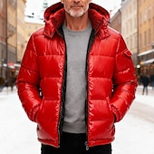 economico Piumini e parka da uomo-Per uomo Cappotto Invernale Giacca Piumino Giacca imbottita Imbottito Tasca Piumino in piuma d'oca bianca All'aperto Casuale Quotidiano Regolare Moda Streetwear Casual Calore Termico Inverno Tinta