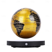 levne Novinky-Magnetická levitující hodinová základna se zlatým svítícím globem barevná atmosféra technologická ozdoba s dotykovým ovládáním noční světlo věčně plovoucí květiny na Valentýna