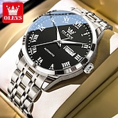 halpa Mekaaniset kellot-OLEVS Miesten Mekaaninen Kello Luksus Muoti Liiketoiminta Rannekello Automaattinen Mekaaninen Kello Vesitiivis loistava Ruostumaton Teräs Viikko Miesten Kello