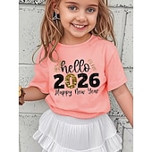 זול הומור שובב תלת-ממדי של נערה-חולצת טריקו לבנות למסיבת ראש השנה 2026 עם גרפיקה תלת מימדית, אותיות, שרוולים קצרים, הדפס תלת מימד, קיץ, אביב, ספורט, אופנתי, אופנת רחוב, ילדים 4-12 שנים, צווארון עגול, חוץ, קז'ואל, יומי, גזרה רגילה