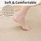 levne Koupelnová rohož-Vaflová koupelnová předložka, boho koupelnové koberečky, protiskluzové, pratelné, super savé a rychleschnoucí, malé koupelnové předložky, farmářská koupelnová dekorace, 18'' x 30'', khaki a bílá