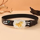 economico Cinture da uomo-Per uomo Cintura Fibbia automatica Rilascio rapido Pelle PU Lega Vintage Durevole Regolabile Cavallo Marrone Caffè All'aperto Quotidiano Cintura Vita