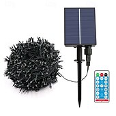 Недорогие Питание от солнечной энергии-Рождественские гирлянды на солнечных батареях для помещений и улицы, суперяркие водонепроницаемые светодиодные гирлянды, мерцающие рождественские огни для украшения рождественской елки