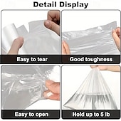 cheap Kitchen Utensils &amp; Gadgets-2 Rolls / 400pcs Large Clear Disposable Food Storage Bags – Perfect for Supermarkets &amp; Convenience Stores