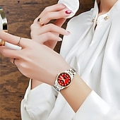 economico Orologi al quarzo-L'orologio al quarzo da donna è alla moda casual ed elegante con una scala digitale in strass e un quadrante luminoso con doppio calendario - La migliore scelta regalo per la Festa della Mamma per le