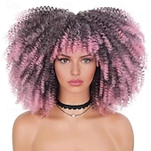 cheap Carnival Wigs-Carnival Wig 2026 Blonde Pink Red Afro Afro Curly Short Synthetic Festival Wig Mardi Gras Parade Cosplay Costume Hair for Women